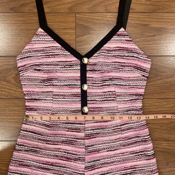 Zara Tweed Pink Velvet Strap Short Romper - Picture 13 of 16